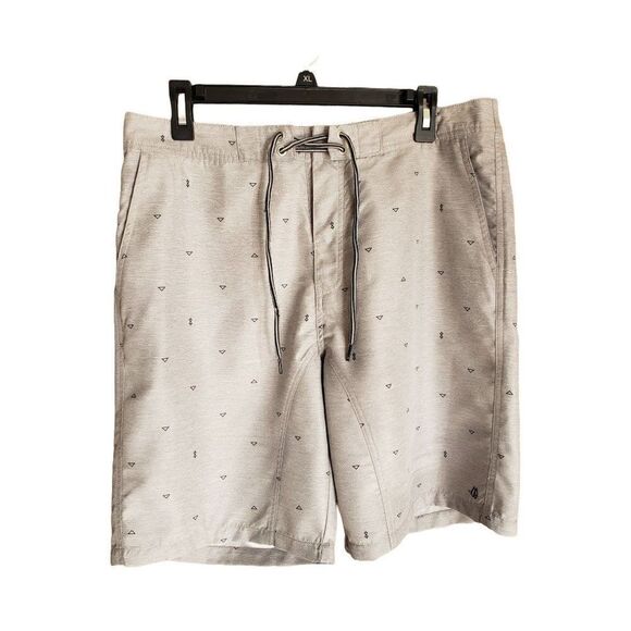 Men's Hybrid Swim Trunks L 34" Beach Shorts Grey Black Quick-Dry Resortwear - Picture 4 of 8